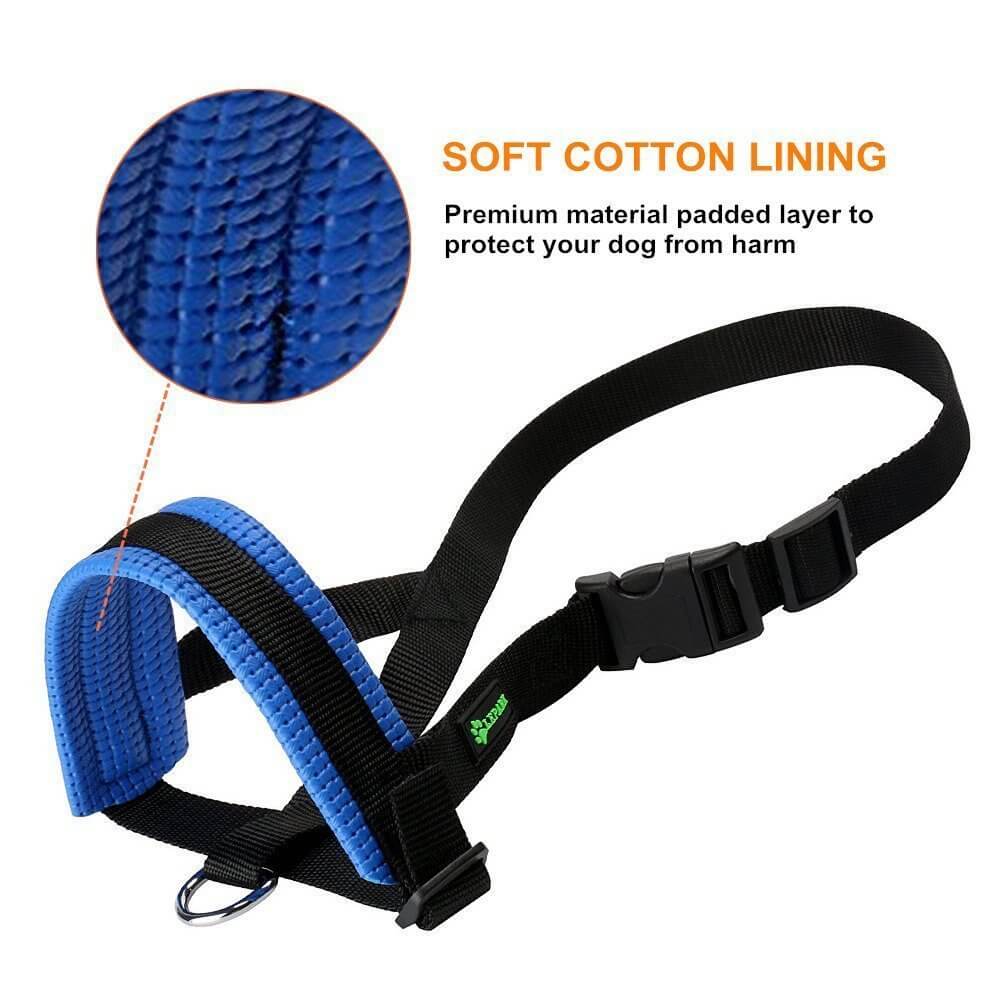 Harnais de sécurité pour chien avec doublure coton doux pour un confort optimal lors des promenades.
