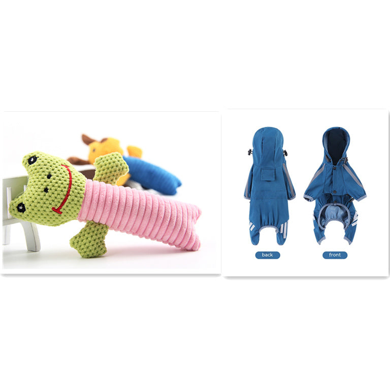 Jouet en peluche pour chien - Chiot, veau et grenouille