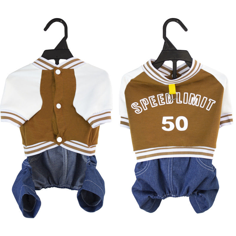 Pull à la mode pour animaux à quatre pattes, coupe décontractée, avec inscription SPEEDLIMIT, style sportif, disponible en plusieurs tailles.