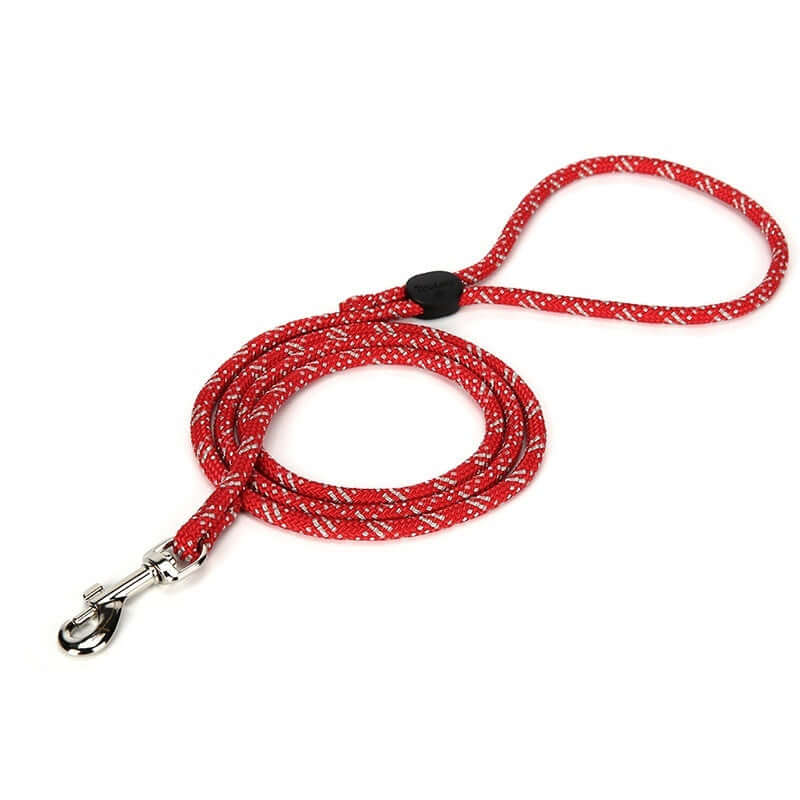 Laisse ajustable colorée rouge pour animaux de compagnie, idéale pour les promenades avec style.