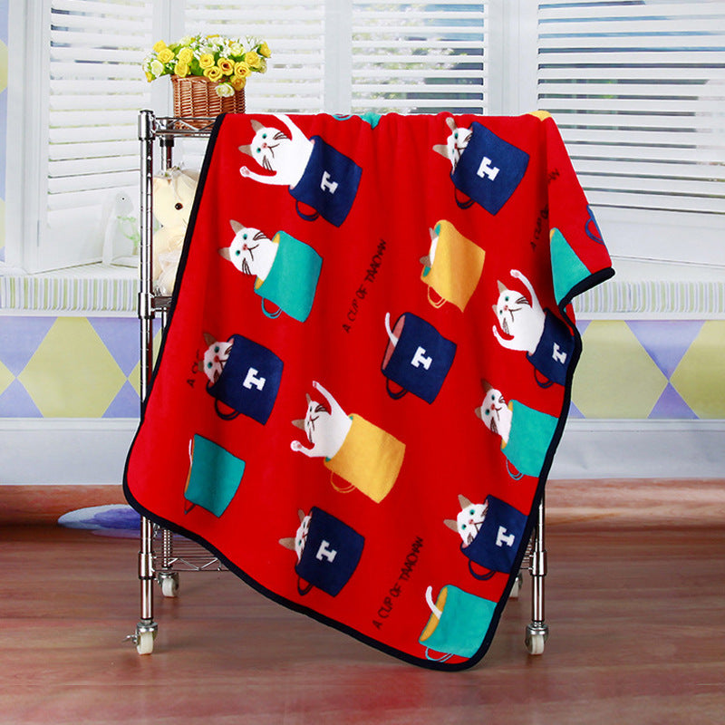 Couverture en Flanelle en Fleece Corail Imprimée