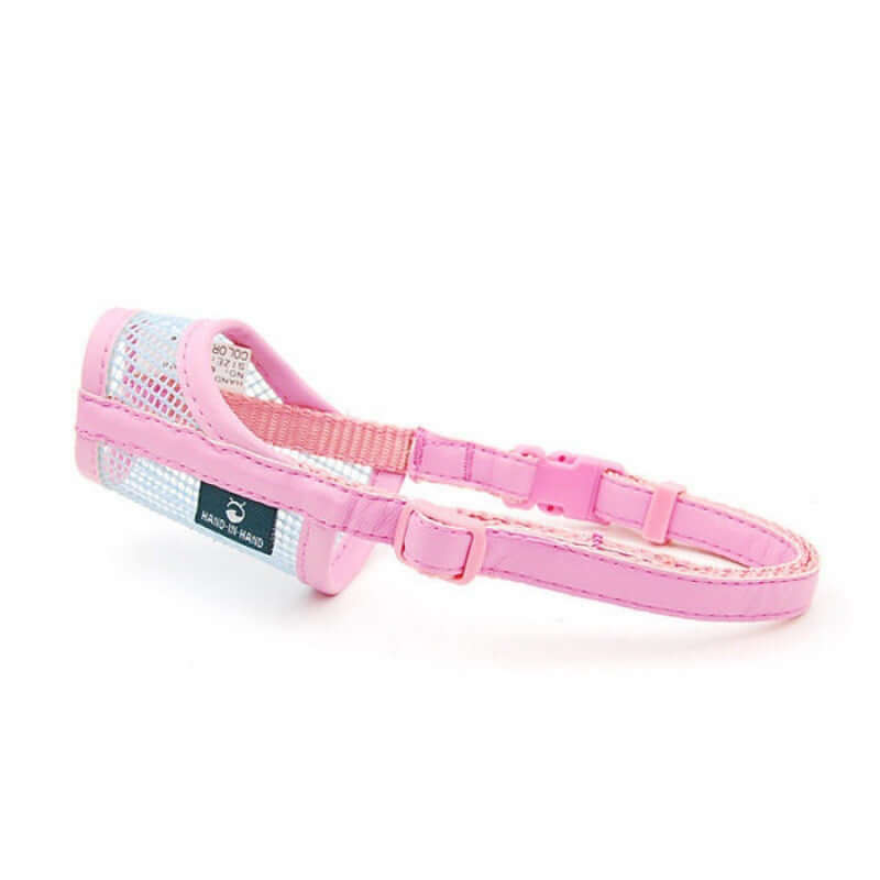 Masque pour chien en cuir souple et aéré, ergonomique, respirant et confortable, couleur rose, accessoires pour animaux.