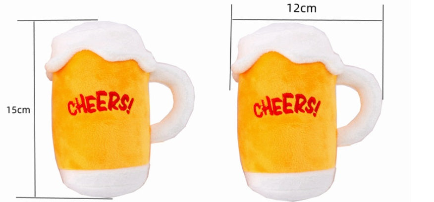 Jouet en Peluche Bouteille de Bière pour Chien