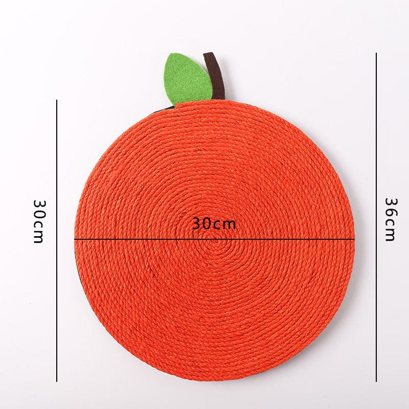 Tapis à gratter en forme d'orange pour chats, résistant à l'usure, idéal pour préserver vos meubles.
