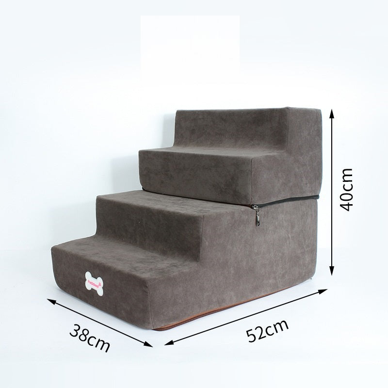 Escaliers pour chiens en imitation cuir, confortables et personnalisables, mesurant 38x52x40 cm.
