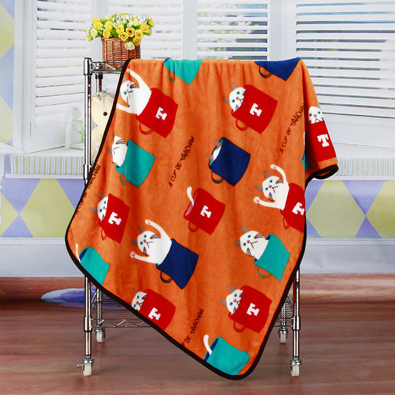 Couverture en Flanelle en Fleece Corail Imprimée