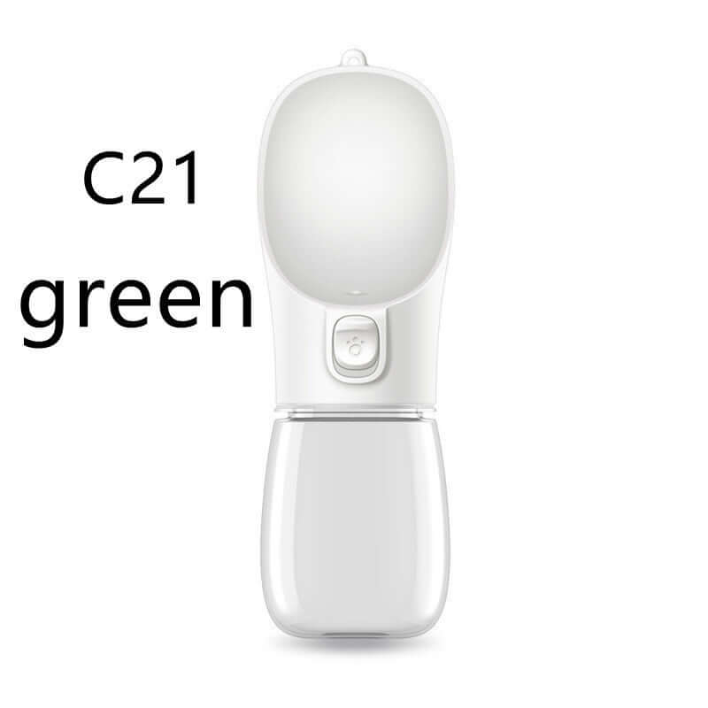 Gourde portable pour chien modèle C21 en vert, accessoire pratique pour hydrater votre animal lors des promenades.