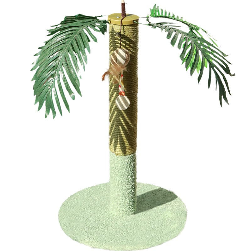 Planche à griffer verticale pour chat avec support en sisal et décor en feuilles, idéale pour la protection du canapé.