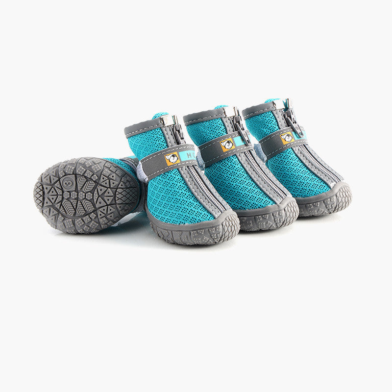 Chaussures pour chiens Bichon Pomeranien Corgi en rubber bleu, confort et sécurité pour pattes.