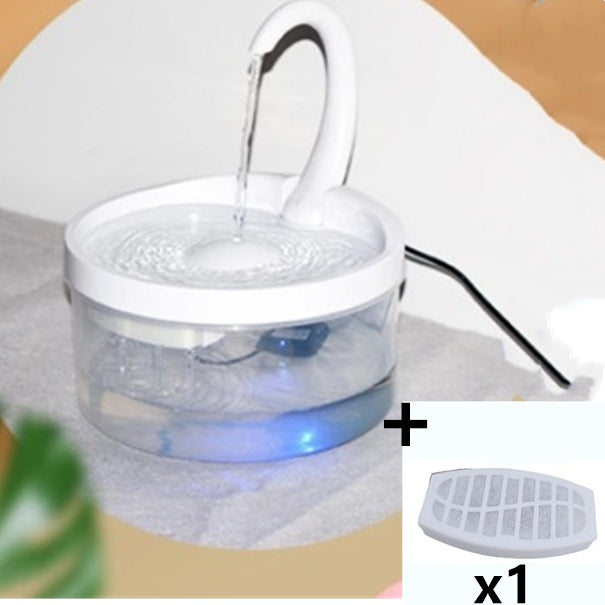 Fontaine à eau automatique pour animaux avec robinet et système de filtration, idéale pour encourager l'hydratation.