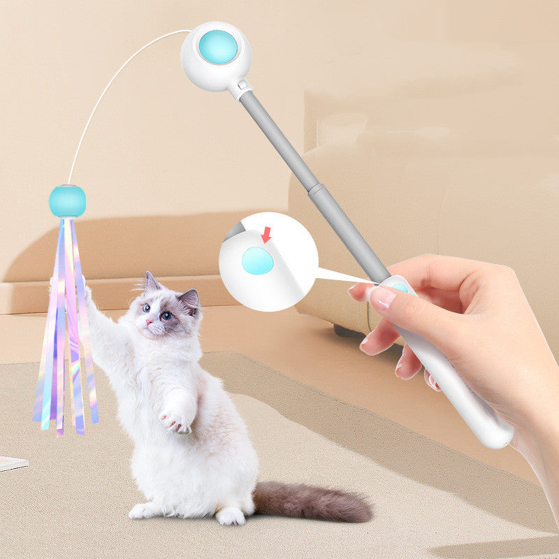 Jouet à Gratter Cat Wand 2-en-1 avec Laser et Balles