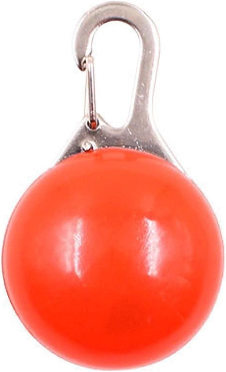 Pendentif lumineux LED orange pour collier d'animaux, idéal pour la sécurité en extérieur.