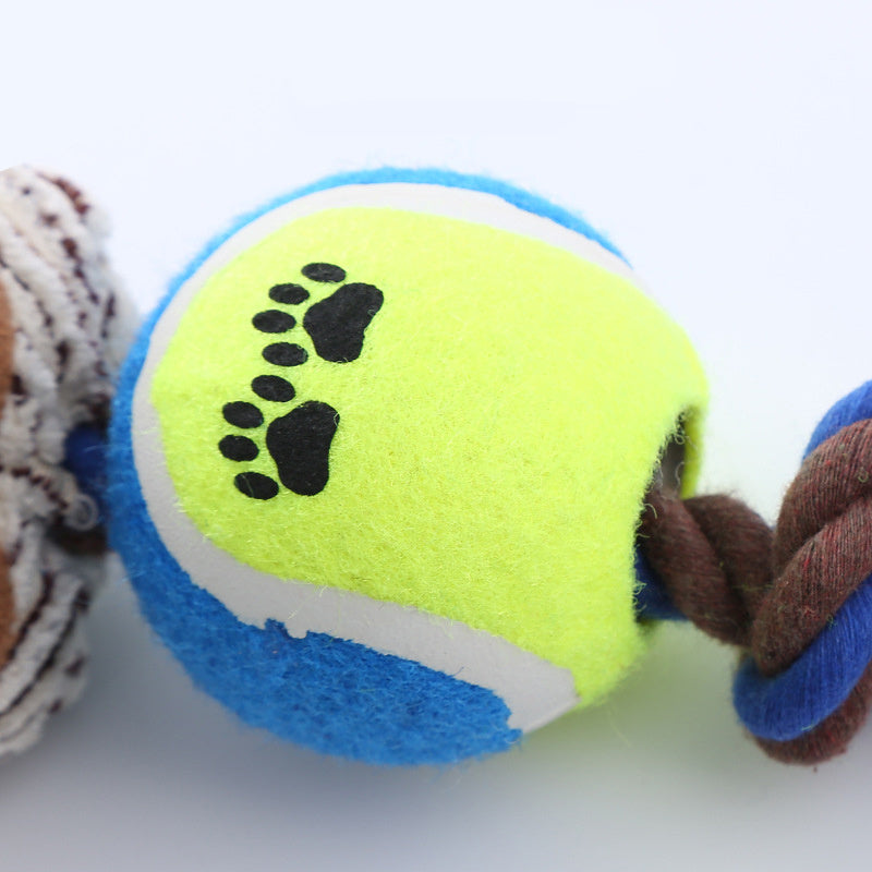 Jouet en Corduroy pour Chien - Balle de Tennis en Coton