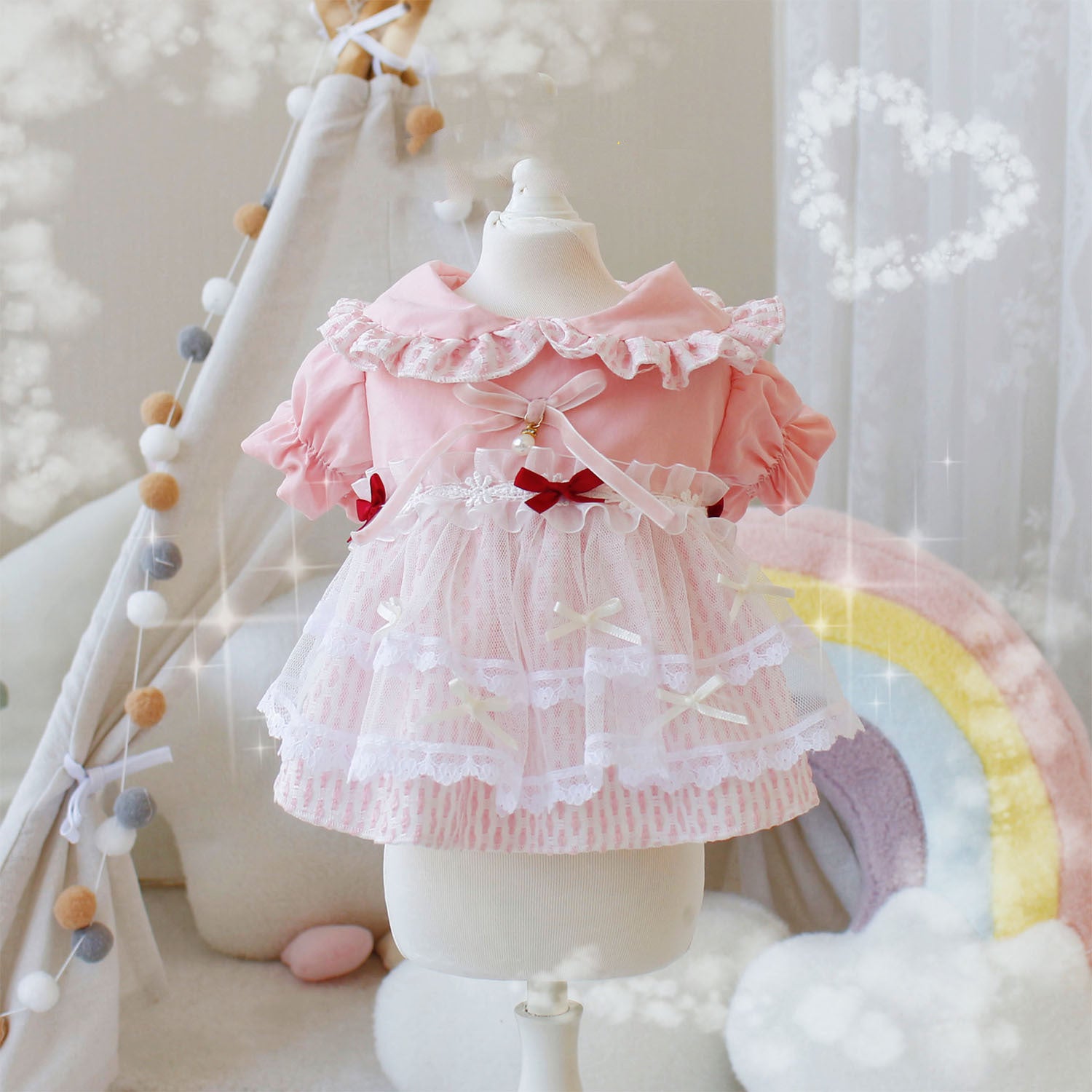 Robe Chienne Cloud Pattern Rose