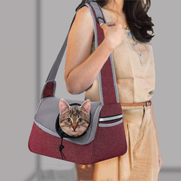 Sac à bandoulière ultra-léger et respirant pour chats avec design confortable et élégant.