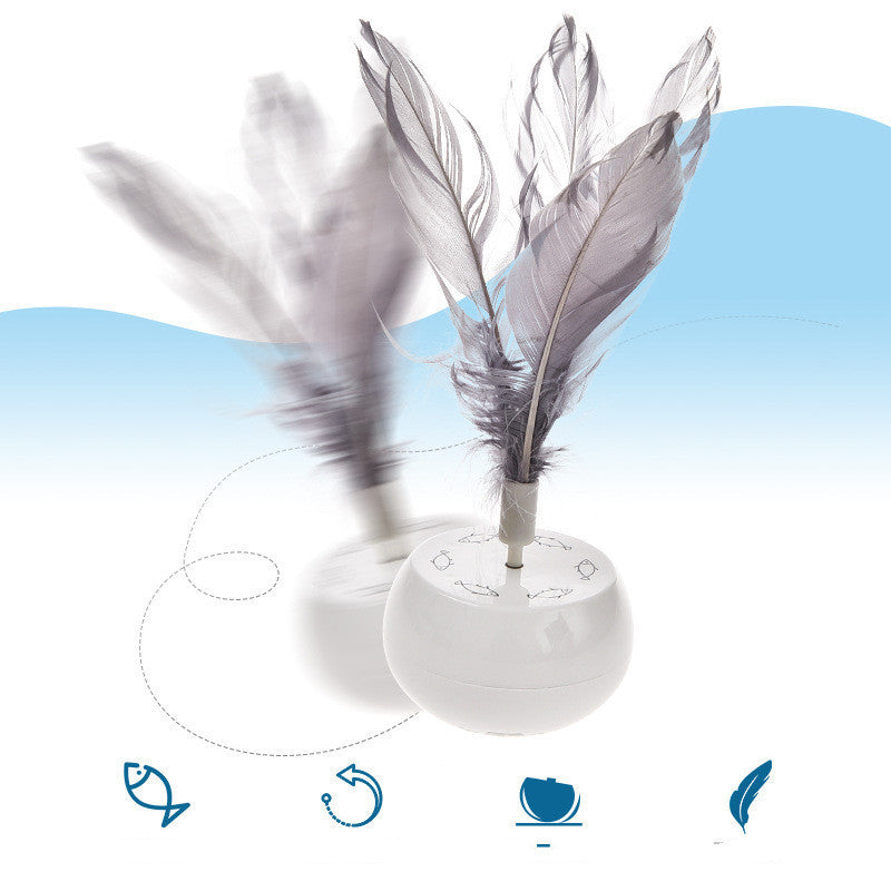 Jouet interactif électrique pour chat avec plume