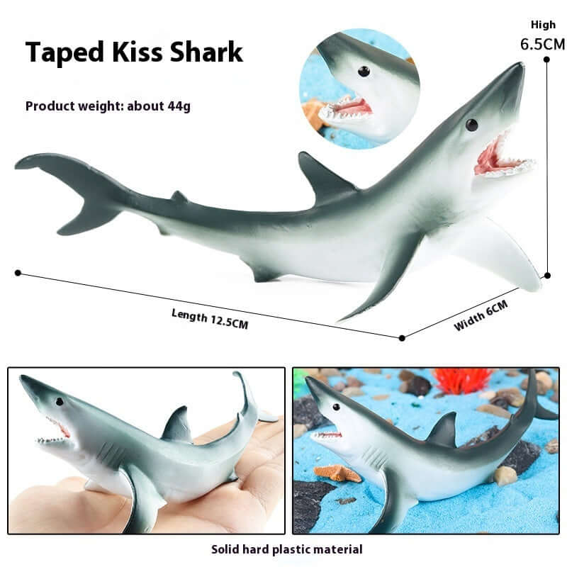Modèle de requin Taped Kiss en plastique dur, jouet éducatif de 12,5 cm, stimule l'imagination des enfants.