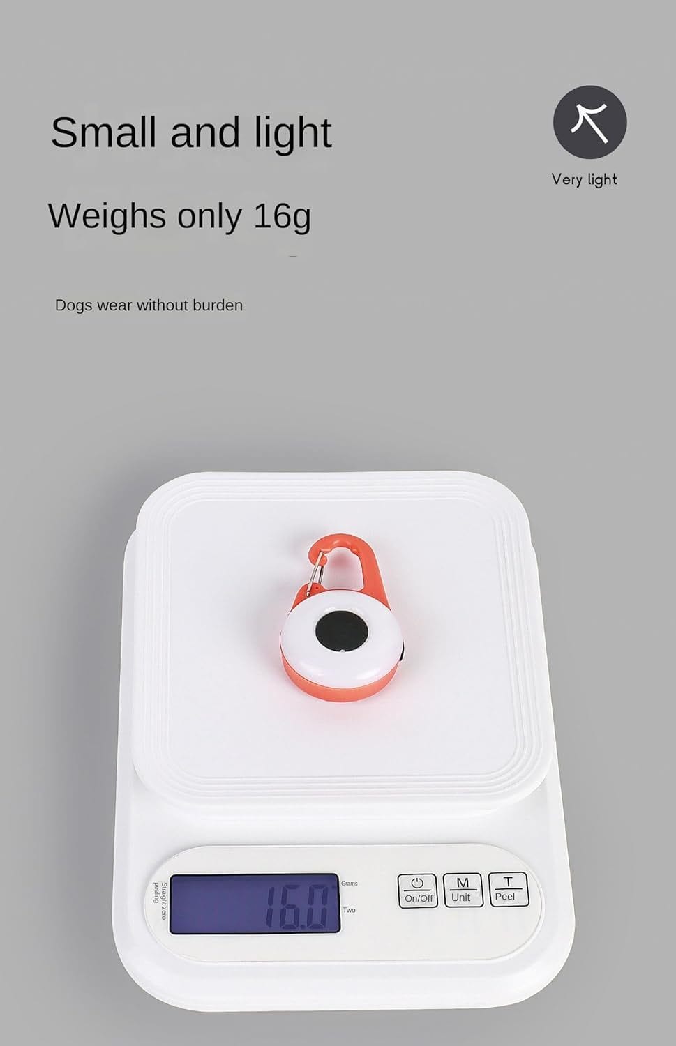 Lumière LED de collier de chien pesant 16g, facile à porter pour une balade nocturne en toute sécurité.