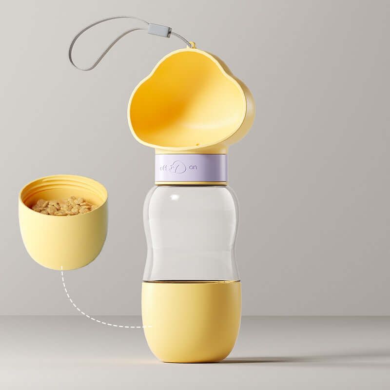 Gobelet d'eau portable pour chiens, design pratique et coloré, parfait pour se désaltérer en promenade.