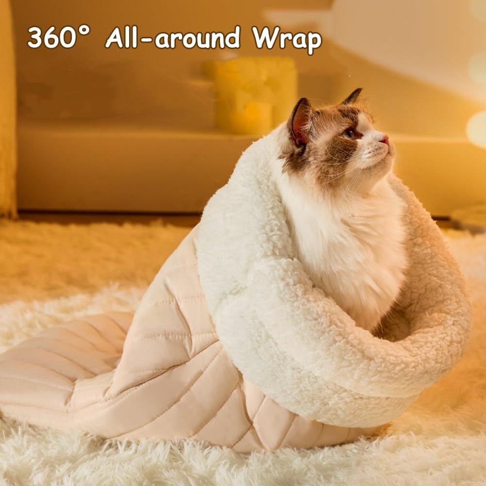 Sac de couchage pour chat d'intérieur - Douillet et chaud