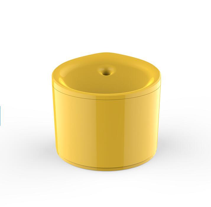 Fontaine à eau intelligente pour chat jaune, design moderne et élégant, capacité de 2.5L.
