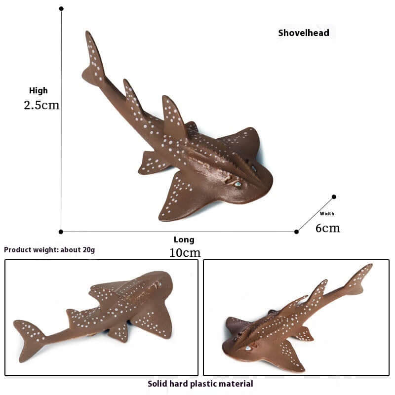 Modèle de poisson diable en plastique dur, jouet éducatif pour enfants, hauteur 2,5 cm et longueur 10 cm.