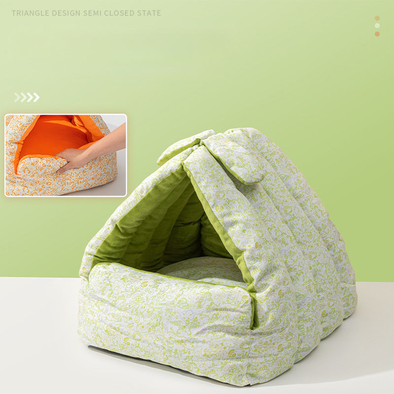 Nid Triangle Lapin - Nid Semi-Enclos pour Chiens et Chats