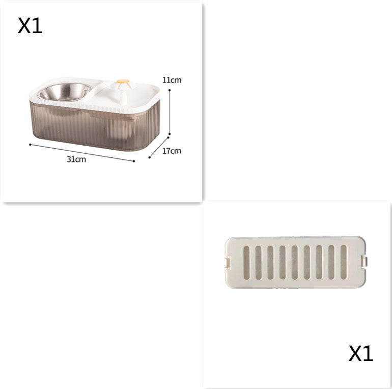 Distributeur automatique d'alimentation pour chiens et chats avec bol en acier inoxydable, capacité large.