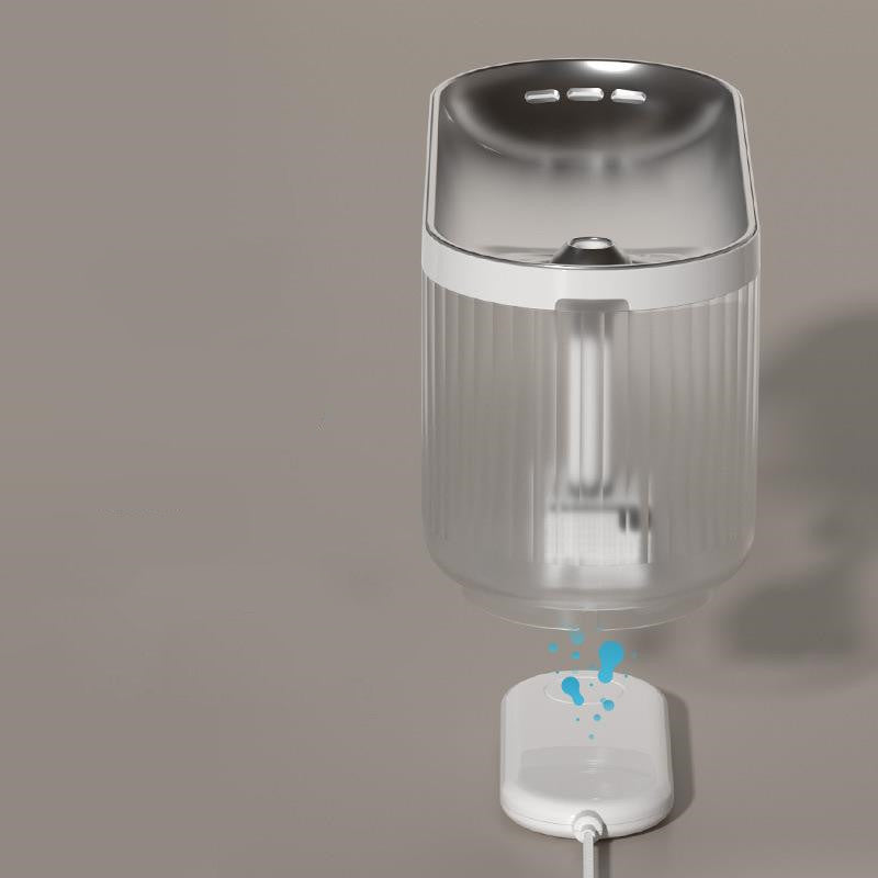 Distributeur d'eau sans fil pour chats en ABS avec système de circulation d'eau, design moderne et élégant.