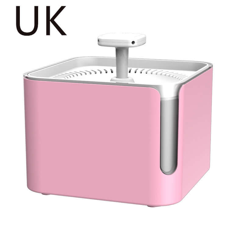 Fontaine à eau automatique 3L pour chats et chiens, design moderne et compact en rose.