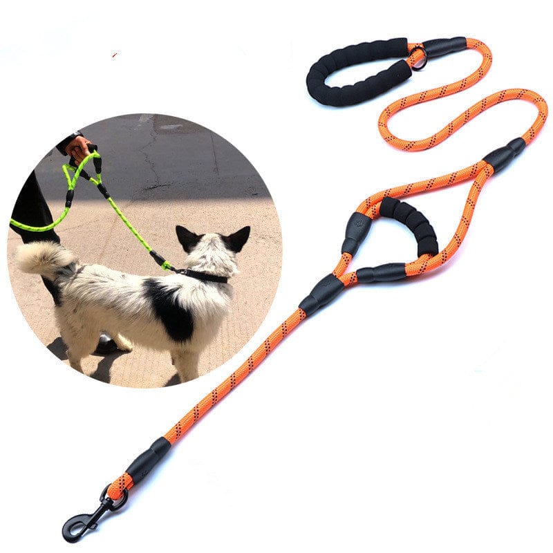 Ceinture de Traction en Nylon orange pour chiens, durable et confortable, idéale pour les promenades.