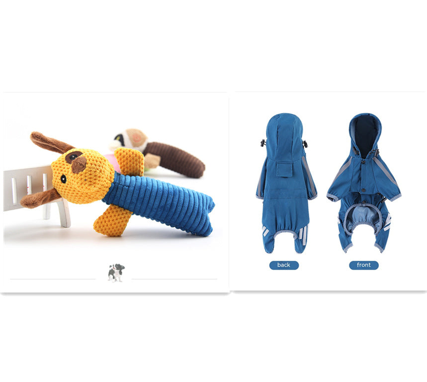Jouet en peluche pour chien - Chiot, veau et grenouille
