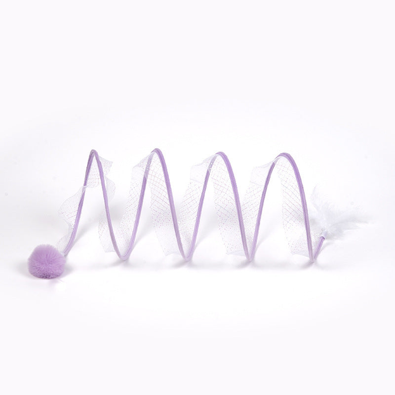Jouet Tunnel pour Chat Pliable en S avec Rangement