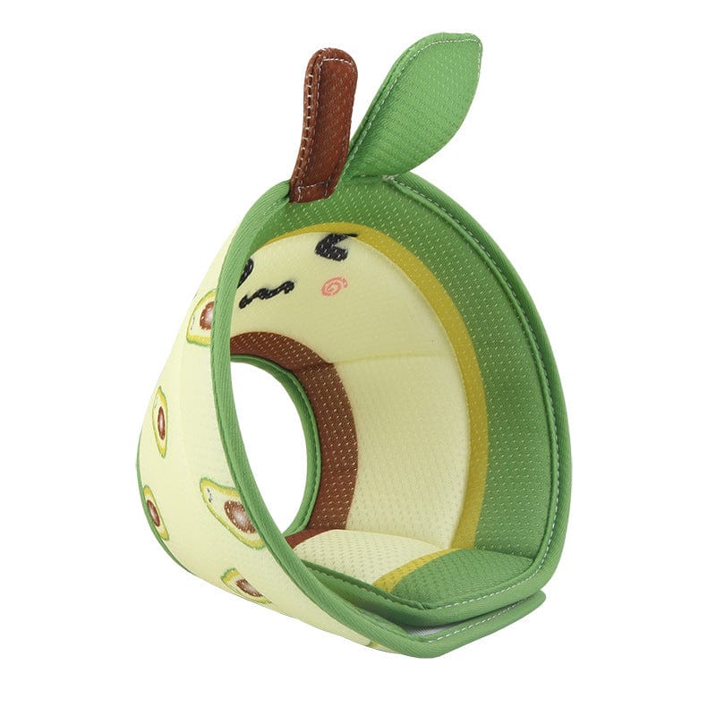 Collier cartoon 3D imprimé en forme d'avocat pour animaux, respirant et coloré, parfait pour un style unique.