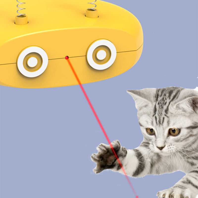 Jouet pour Chat Électrique avec Laser et Plume Rechargeable