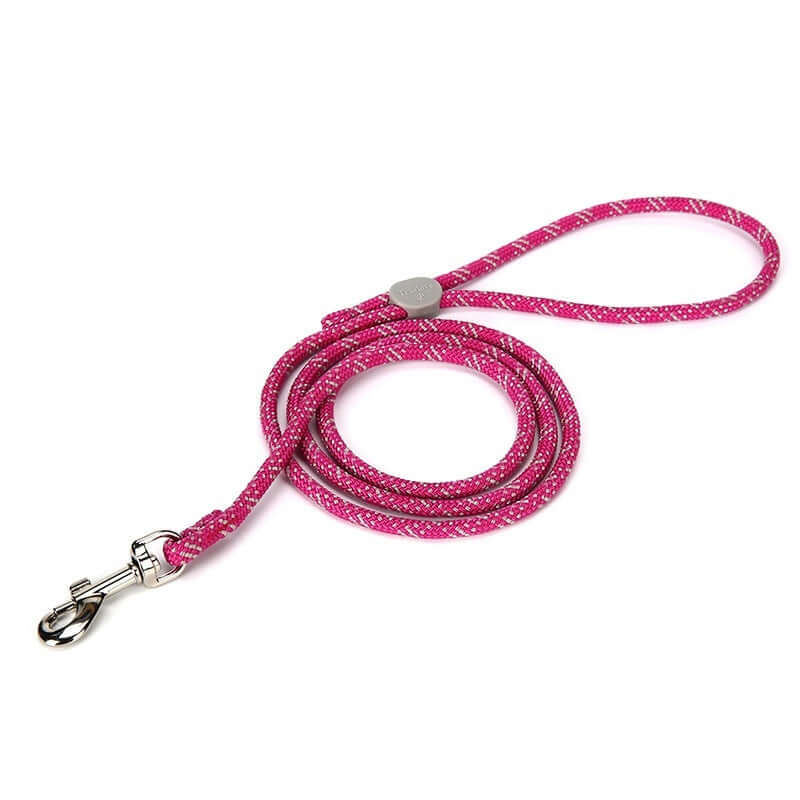 Laisse ajustable colorée pour animaux de compagnie en rose, idéale pour les promenades avec style.