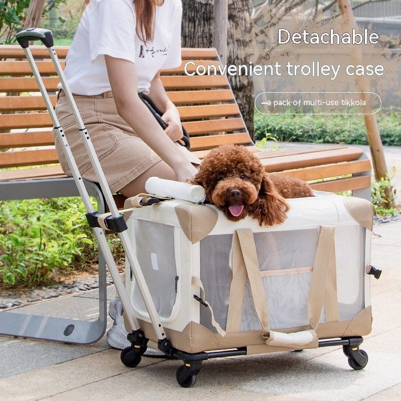 Sac de transport pour animaux avec roues, garanti confort et sécurité pour les voyages avec votre chien.