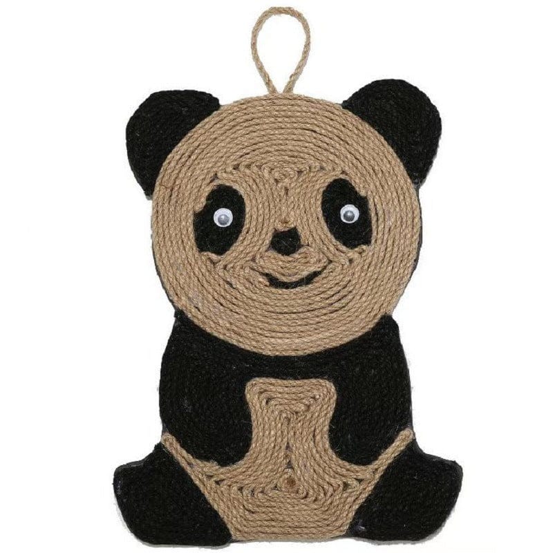 Panda en sisal pour griffer, accessoire amusant et durable pour chats.