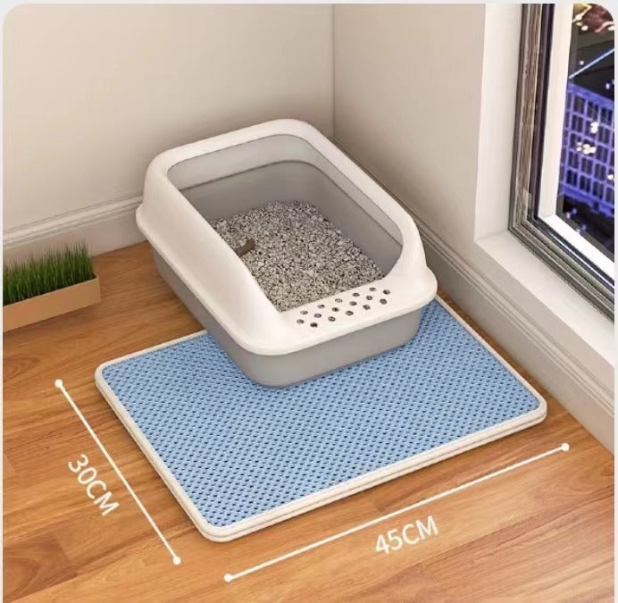 Tapis à Litière pour Chat à Double Couche Anti-Éclaboussures