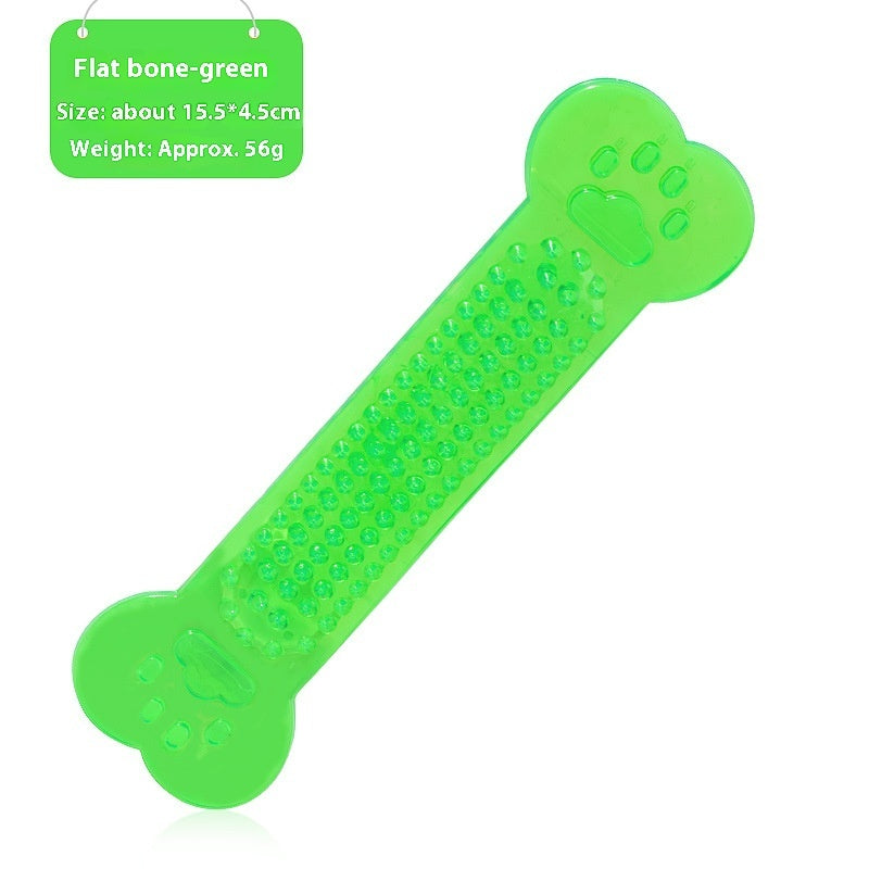 Jouet en os plat transparent en PVC pour chien