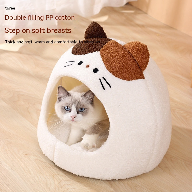 Nid Douillet en Peluche pour Chat d'Hiver