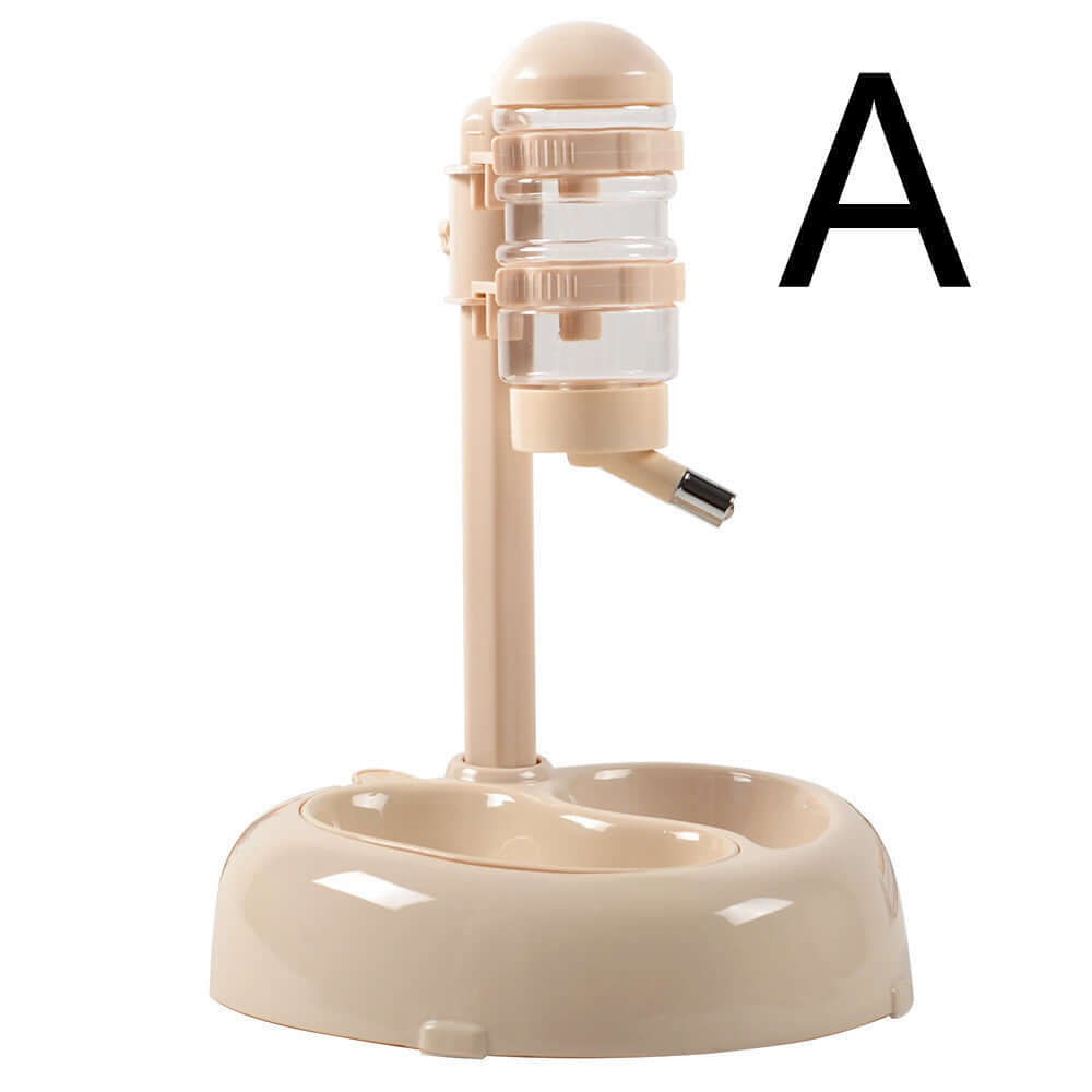Fontaine à boisson automatique pour animaux en plastique beige, idéale pour chiens et chats, design moderne.