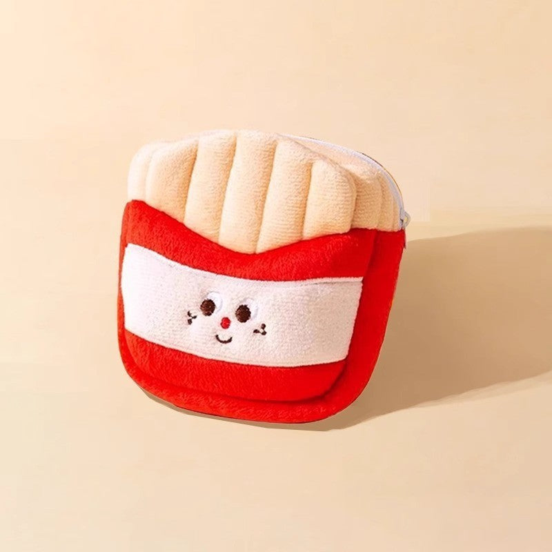 Sac à dos pour chien en forme de frites, accessoire amusant et coloré pour vos animaux.
