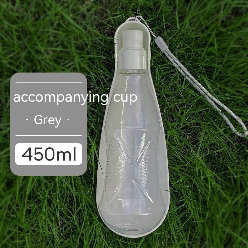 Gourde pour chien pliable 450ml grise, idéale pour les activités extérieures avec votre animal.