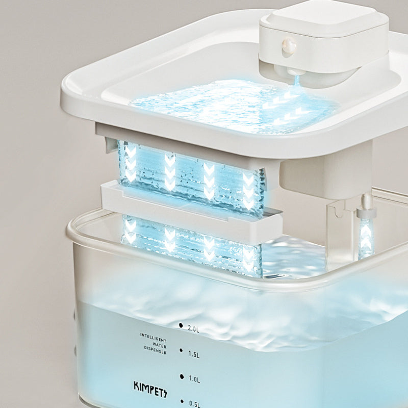 Distributeur d'eau automatique pour chat avec filtration UV, assurant hydratation optimale et confort.