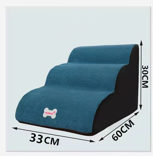 Échelle de montée pour chiens en peluche, pratique et esthétique, idéale pour petits chiens.