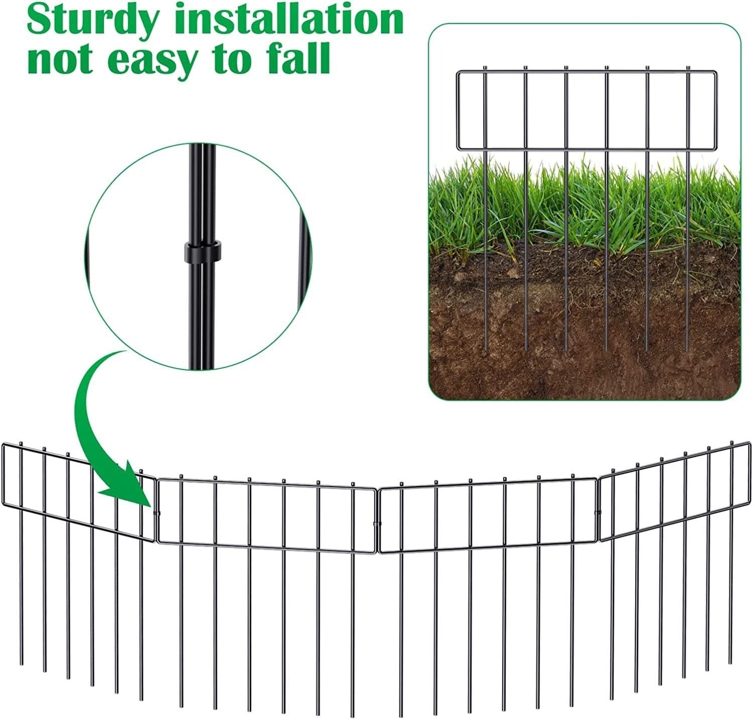 Clôture anti-animal en métal avec installation durable et pratique, parfaite pour sécuriser votre jardin.