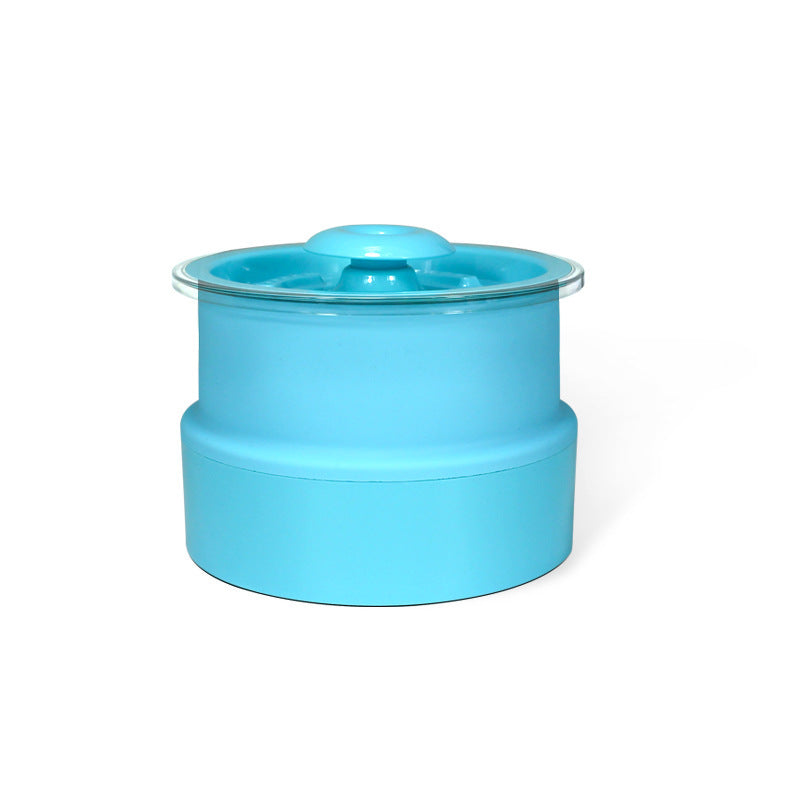 Fontaine à boire pliante et lumineuse pour animaux, en bleu, avec filtre à eau purifiée, capacité 1.8L.