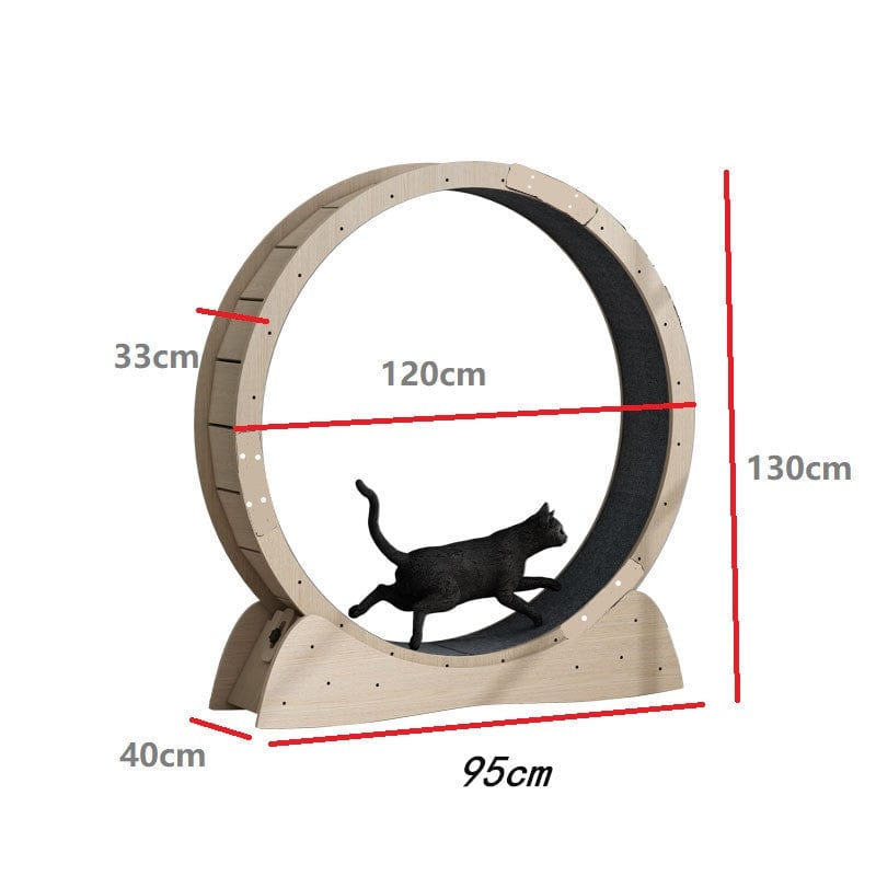 Tapis de course silencieux pour chats, design en ronde, offrant un exercice intérieur pour félins, dimensions 120cm.