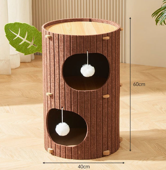 Nid en Feutre pour Chat - Arbre à Gratter Universel